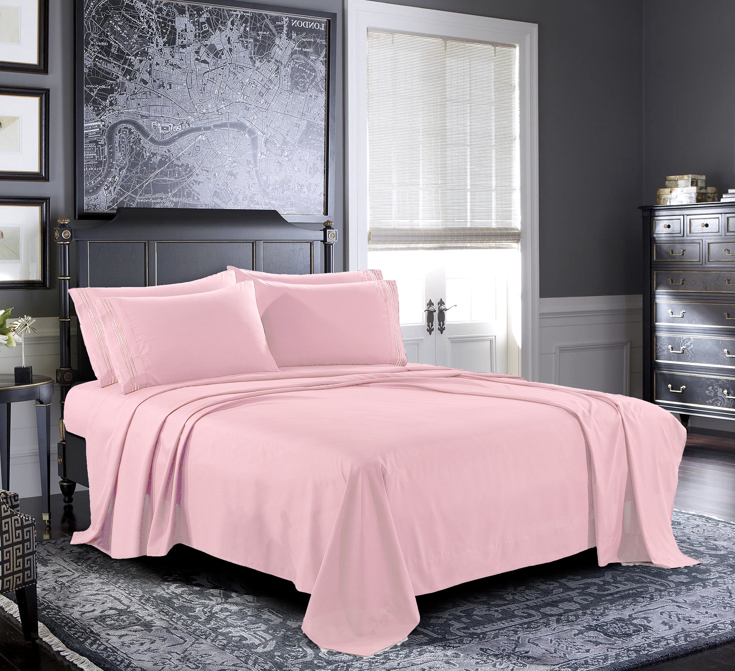 Bedding Fitted Sheet - Brushed Microfiber Fitted Sheet,Breathable