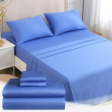 Bed Sheets Set 500 Thread Count 100% Soft Cotton 4-Piece Queen Set Luxury Hotel Home Bedding Breathable Moisture Wicking & Silky Soft  Sateen Sheets Set