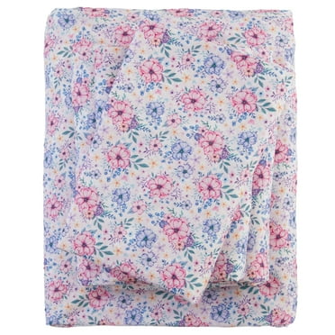 Bed Sheets Set, Soft Microfiber 4 Piece Queen Sheet Set,Pastel Floral
