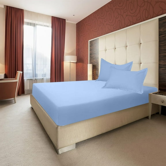 Bed Sheets, Twin Bed Sheets, Non-Slip Fixed Bed Cover, All-Inclusive Mattress Protection Bed Cover, Soft Microfiber, Shrinkage and Fade Resistant, Easy Care(Blue, 54.3x74.8in)