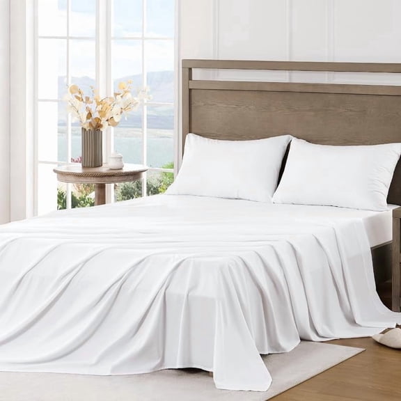 Bed Sheets - Ultra Soft For Brushedfiber Deep Pockets Easy Care & Breathable Hotel Quality 3 Piece Sheet Set (white)