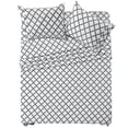 thumbnail image 1 of Lux Decor Full Size Bed Sheet Set 4 Piece, Soft Microfiber, Deep Pockets - Quatrefoil Pattern, 1 Fitted & 1 Flat Sheet, 2 Pillowcases, White, 1 of 8