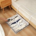 thumbnail image 1 of Under Bed Shoe Organizer – 5.1" Low Profile Foldable Storage Box with Clear Lid – Holds 12 Pairs – Dustproof Non-Woven Fabric Shoe Container with Handles – Space Saving Closet Bag – 26.7x23.6x5.1in, 1 of 4