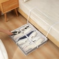 thumbnail image 1 of Under Bed Shoe Organizer with Clear Lid | Foldable Fabric Storage Box Holds 12 Pairs of Shoes | Low-Profile 5.1 Inch High Design for Dust Protection & Space Saving, 1 of 6