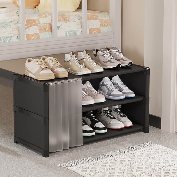 Under Bed Shoe Rack Narrow - Multi-layer Storage Organizer for Dormitory, Small Space, Bed Bottom, Cabinet Side, Living Room, Entryway, Closet - Low Profile Tall Shelf for Shoes, Household Items