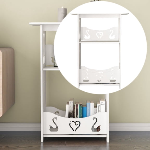 Bed Side Table Side Table With Storage Rectangular Small End Table 12.6x8.7x15.8in Night Stand Modern Side Tables For Bedside Living Room Bathroom Night Stand/ Bedside Table Trumpet Swan