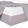 thumbnail image 1 of Bed Skirt 100% Cotton Damask Striped 300TC, Split Corner, 15-Inch Tailored Drop Pleated Dust Ruffle -Lilac -King, 1 of 2