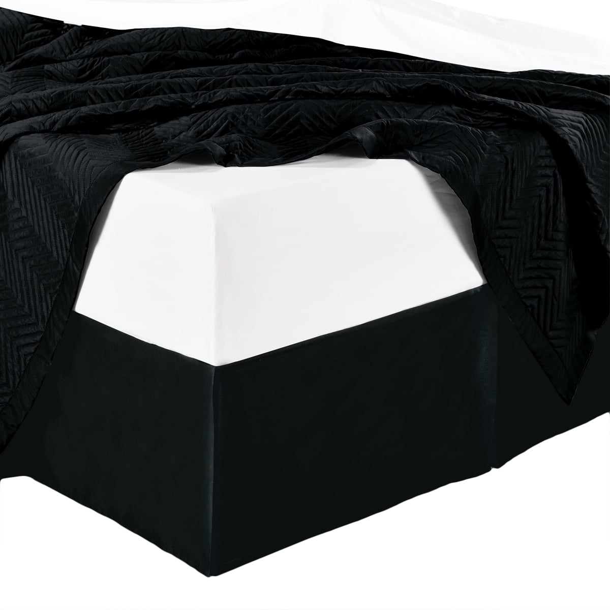Bed Skirt 100% Cotton Solid 300TC, Split Corner, 15-Inch Tailored Drop ...