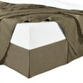 thumbnail image 1 of Bed Skirt 100% Cotton Solid 300TC, Split Corner, 15-Inch Tailored Drop Pleated Dust Ruffle-Queen - Taupe, 1 of 2