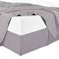 thumbnail image 1 of Bed Skirt 100% Cotton Solid 300TC, Split Corner, 15-Inch Tailored Drop Pleated Dust Ruffle-Twin XL - Lilac, 1 of 2