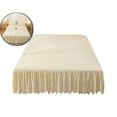 thumbnail image 1 of Bed Skirt 78.7"x59" - Washed Cotton Polyester Ruffled Fitted Bed Skirt with Non-Slip Elastic, Dust-Proof Mattress Protector(Beige), 1 of 6