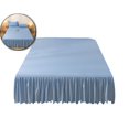 thumbnail image 1 of Bed Skirt 78.7"x59" - Washed Cotton Polyester Ruffled Fitted Bed Skirt with Non-Slip Elastic, Dust-Proof Mattress Protector(Blue), 1 of 6
