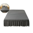 thumbnail image 1 of Bed Skirt 78.7"x59" - Washed Cotton Polyester Ruffled Fitted Bed Skirt with Non-Slip Elastic, Dust-Proof Mattress Protector(Dark Gray), 1 of 6