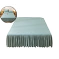 thumbnail image 1 of Bed Skirt 78.7"x59" - Washed Cotton Polyester Ruffled Fitted Bed Skirt with Non-Slip Elastic, Dust-Proof Mattress Protector(Green), 1 of 6