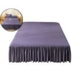 thumbnail image 1 of Bed Skirt 78.7"x59" – Washed Cotton Polyester Ruffled Fitted Bed Skirt with Non-Slip Elastic, Dust-Proof Mattress Protector(Purple), 1 of 6