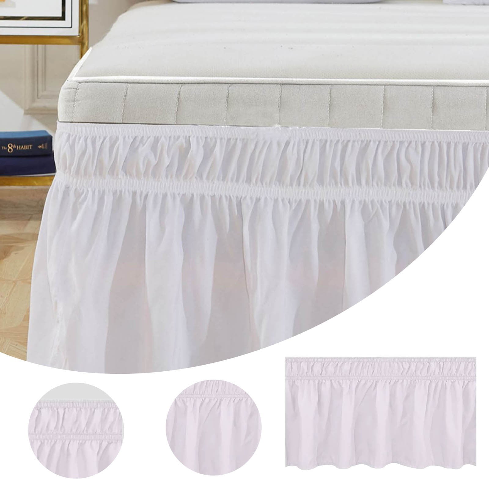 Bed Skirt Border Wind Single Solid Color Woolen Double Elastic Bed