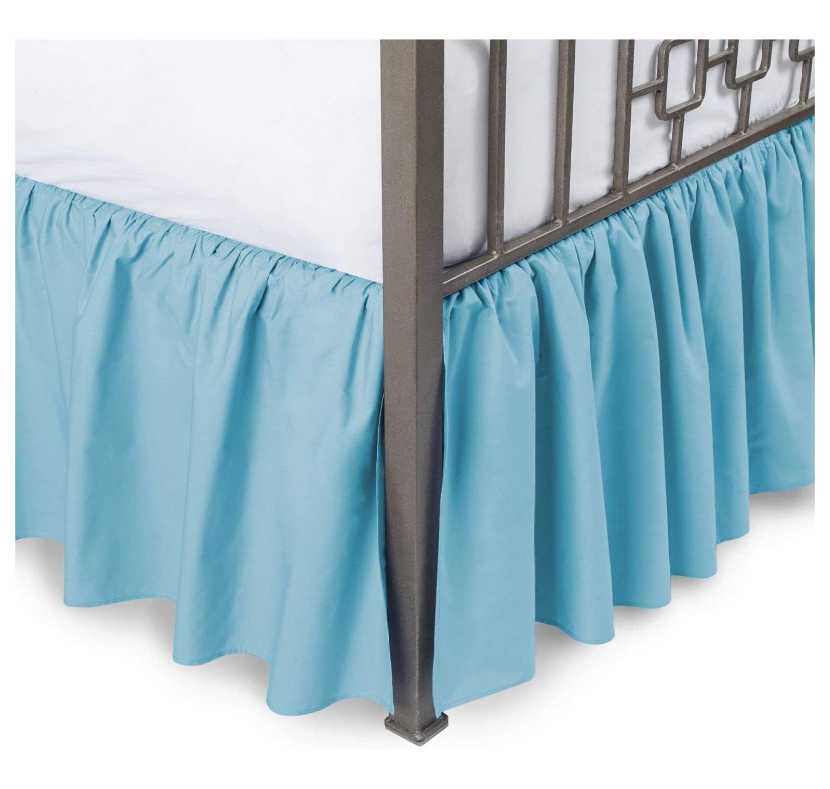 Bed Skirt Dust Ruffle with Split Corners Ruffle Gathered Bed Skirt