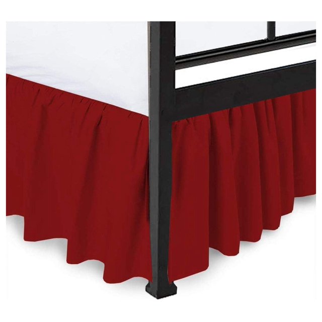 Bed Skirt Dust Ruffle with Split Corners Ruffle Gathered Bed Skirt with Platform Three Sided