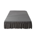 thumbnail image 1 of Bed Skirt, Fitted Bed Skirt, Solid Color Non Slip Polyester Cotton Bed Skirt with Ruffled Edges, Durable Wrinkled Washed Cotton Protective Mattress Cover 150x200cm, 1 of 7