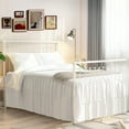 Bed Skirt Full Size White Ruffled Bed Skirts with Split Corners Dust Ruffle Bed Skirt with