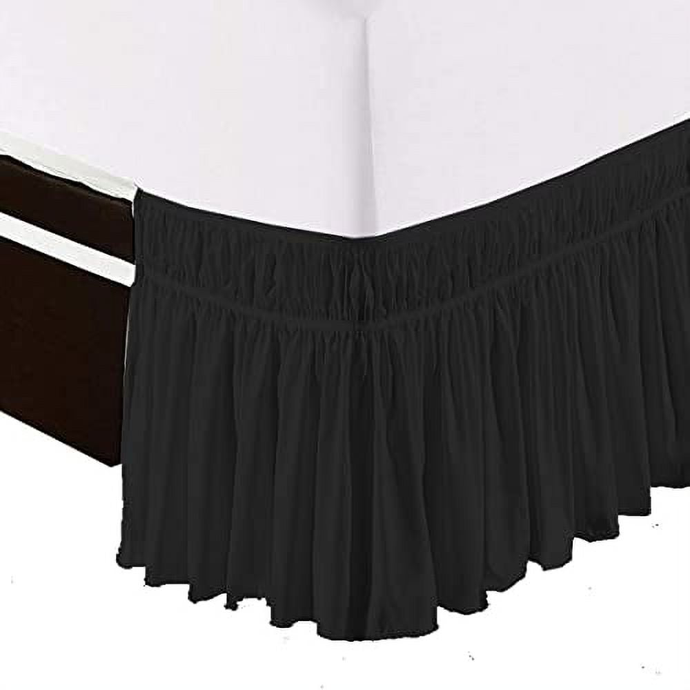 Bed Skirt Full XL Size Wrap Around Bed Skirt 18 Inch Drop Easy Fit