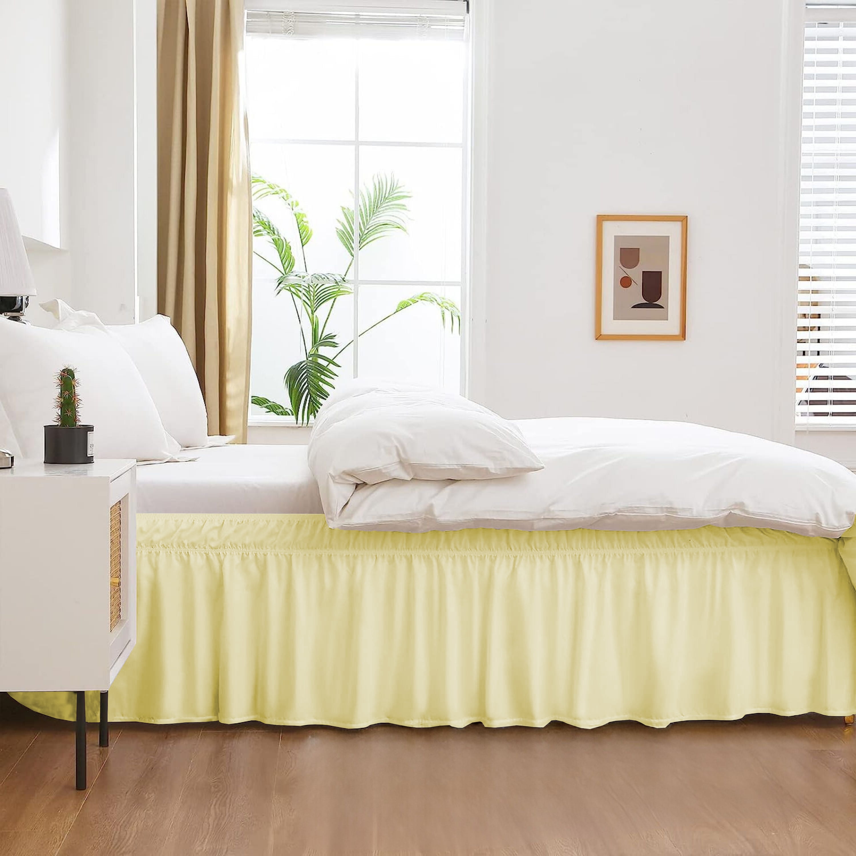 Bed Skirt Full XL Size Wrap Around Bed skirt 18 Inch Drop Easy Fit