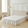 thumbnail image 1 of Bed Skirt King Size, Ruffled Bed Skirt with Split Corners, Bed Skirts 14 Inch Drop, Bed Skirting with Platform, White, 14'' King, 1 of 7