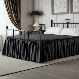 Black velvet bed skirt on sale
