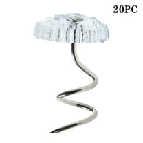 Bed Skirt Pins, Spiral Push Pins, Heavy Duty Headliner Pins, Clear Heads Twist Pins for Upholstery, Slipcovers and Bedskirts, Bedskirt Pins, 20 Pcs, 0.39x0.59"