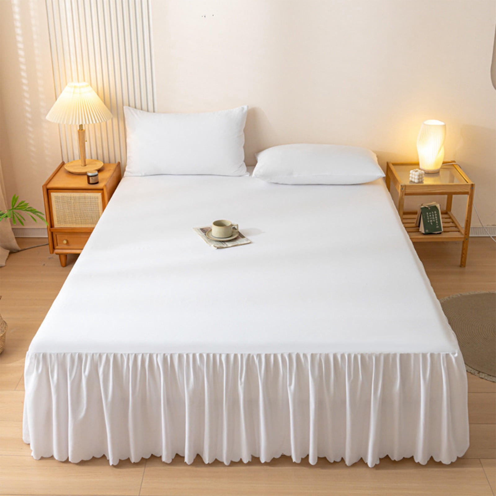 Bed Skirt Queen Size Ruffled Bed Skirt with Split Corners, Queen Bed Skirt Drop, Queen Size Bed Skirt, for Ruffled Bed Skirt with Split Corners, Bed Skirt Queen Size