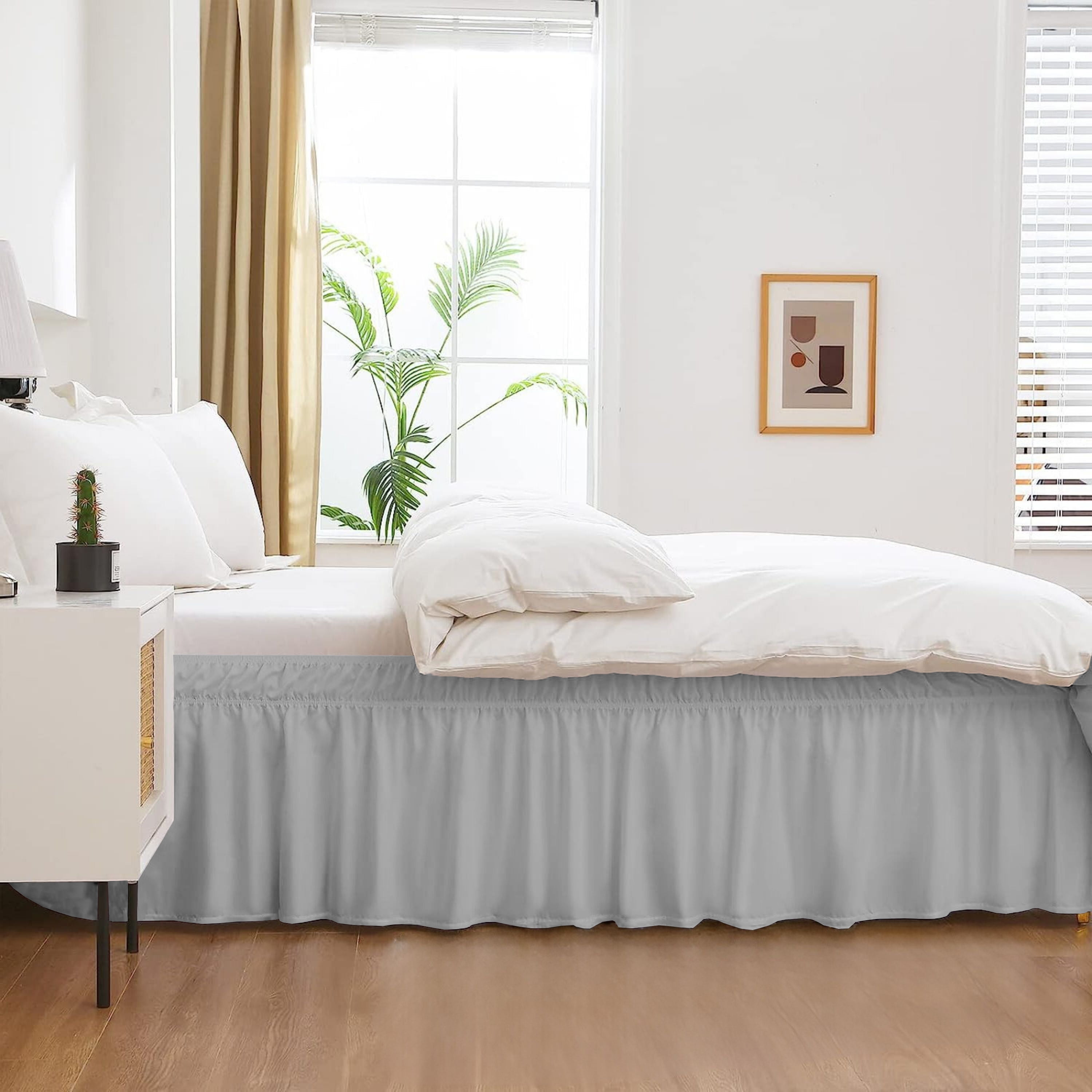 Bed Skirt Queen Size Wrap Around Bed skirt 18 Inch Drop Easy Fit