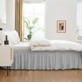 Bed Skirt Queen Size Wrap Around Bed skirt 18 Inch Drop Easy Fit Gathered Style 3 Sided Coverage