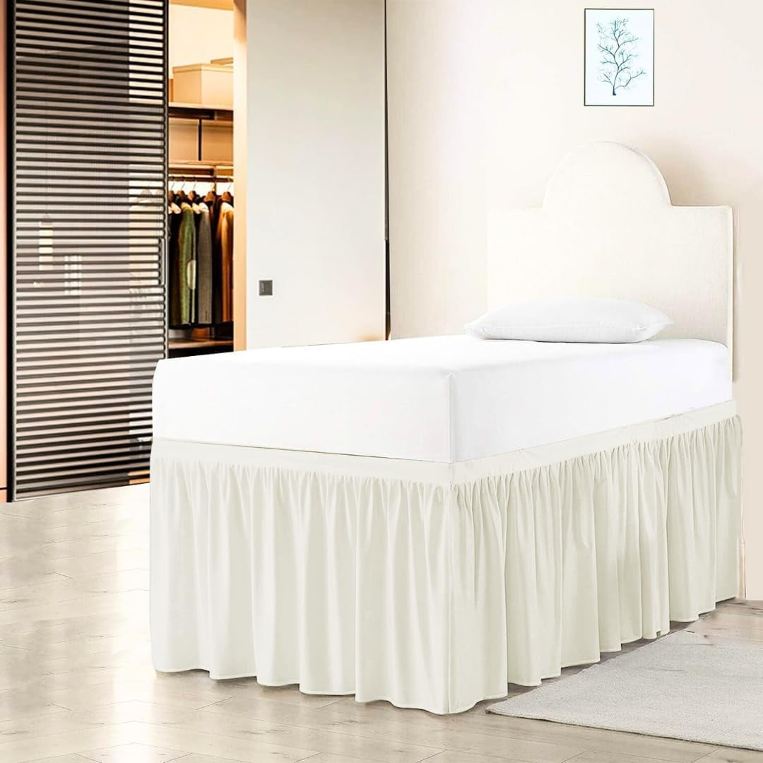 Bed Skirt Queen Size Wrap Around Bed skirt 21 Inch Depth Easy Fit