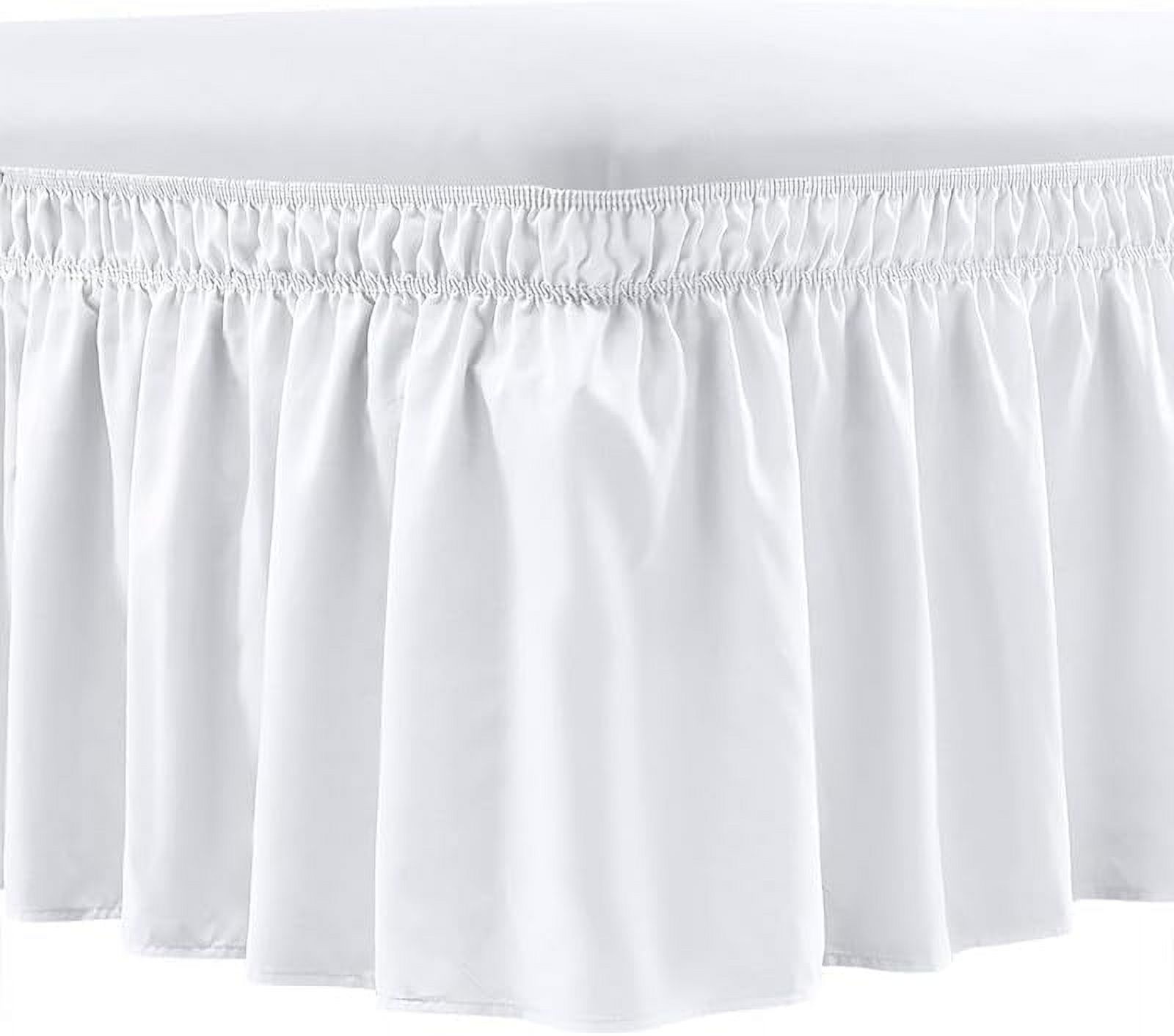 Bed Skirt Queen Size - Wrap Around Bed Skirt - Elastic Dust Ruffle ...