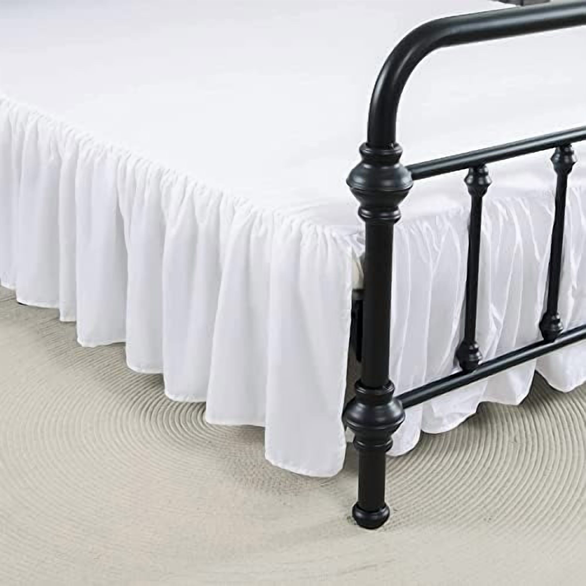 Bed Skirt Ruffled Bed Skirt with Split Corners, 18 Inch Drop Dust ...