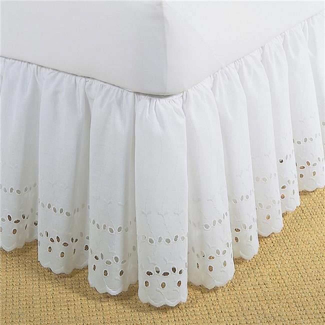 Bed Skirt by Empyrean Bedding - Twin Dust Duffle Beige Cream w 8 Bed Skirt  Pins