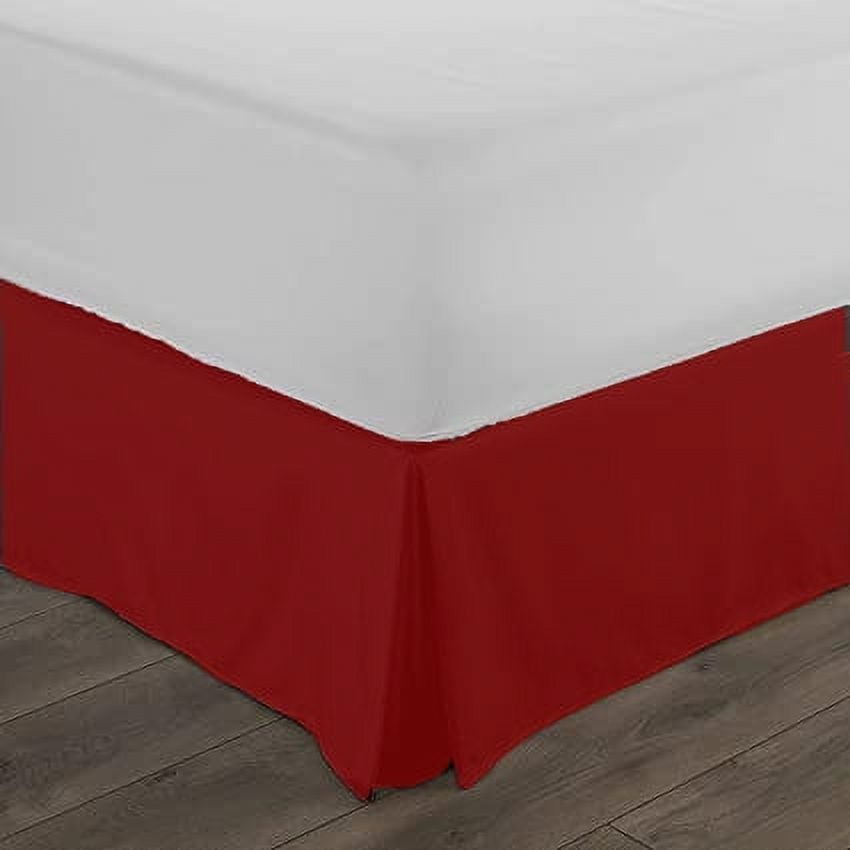 Bed Skirt Split Corner Cal Queen Size Cotton Blend Fabric 1 Piece