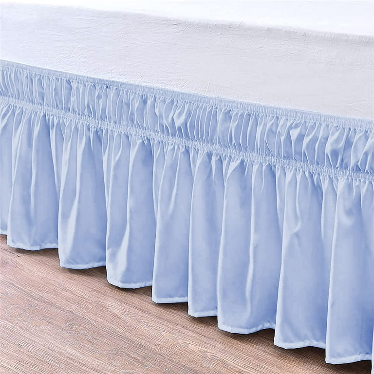 Ruffled Bedskirt Light Blue Queen Size Bed Skirt Bed Skirt Wrap