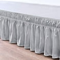 thumbnail image 1 of Bed Skirt Wrap Around 14" Drop, Fully Elastic Dust Ruffle, Extra Soft and Luxury, Fade Resistant, Machine Washable Luxurious Fabric, king Size - Light Grey Solid., 1 of 6