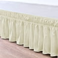 thumbnail image 1 of Bed Skirt Wrap Around 18" Drop, Fully Elastic Dust Ruffle, Extra Soft and Luxury, Fade Resistant, Machine Washable Luxurious Fabric, Queen Size - Ivory Solid., 1 of 5