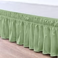 thumbnail image 1 of Bed Skirt Wrap Around 30" Drop, Fully Elastic Dust Ruffle, Extra Soft and Luxury, Fade Resistant, Machine Washable Luxurious Fabric, Full XL Size - Sage Solid., 1 of 5