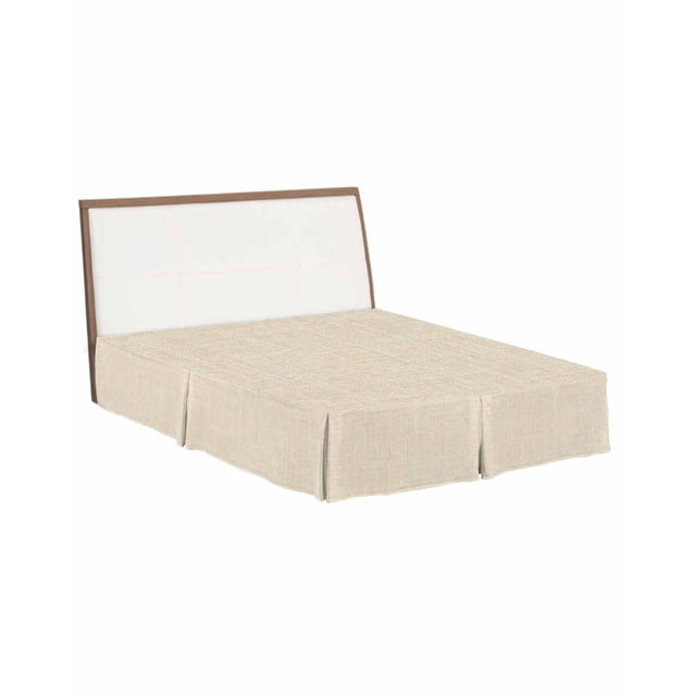 Corner Wrap Labelling Bed Skirts Queen Size 16 Inch Tailored Drop Cream Linen Fabric Wrap ...