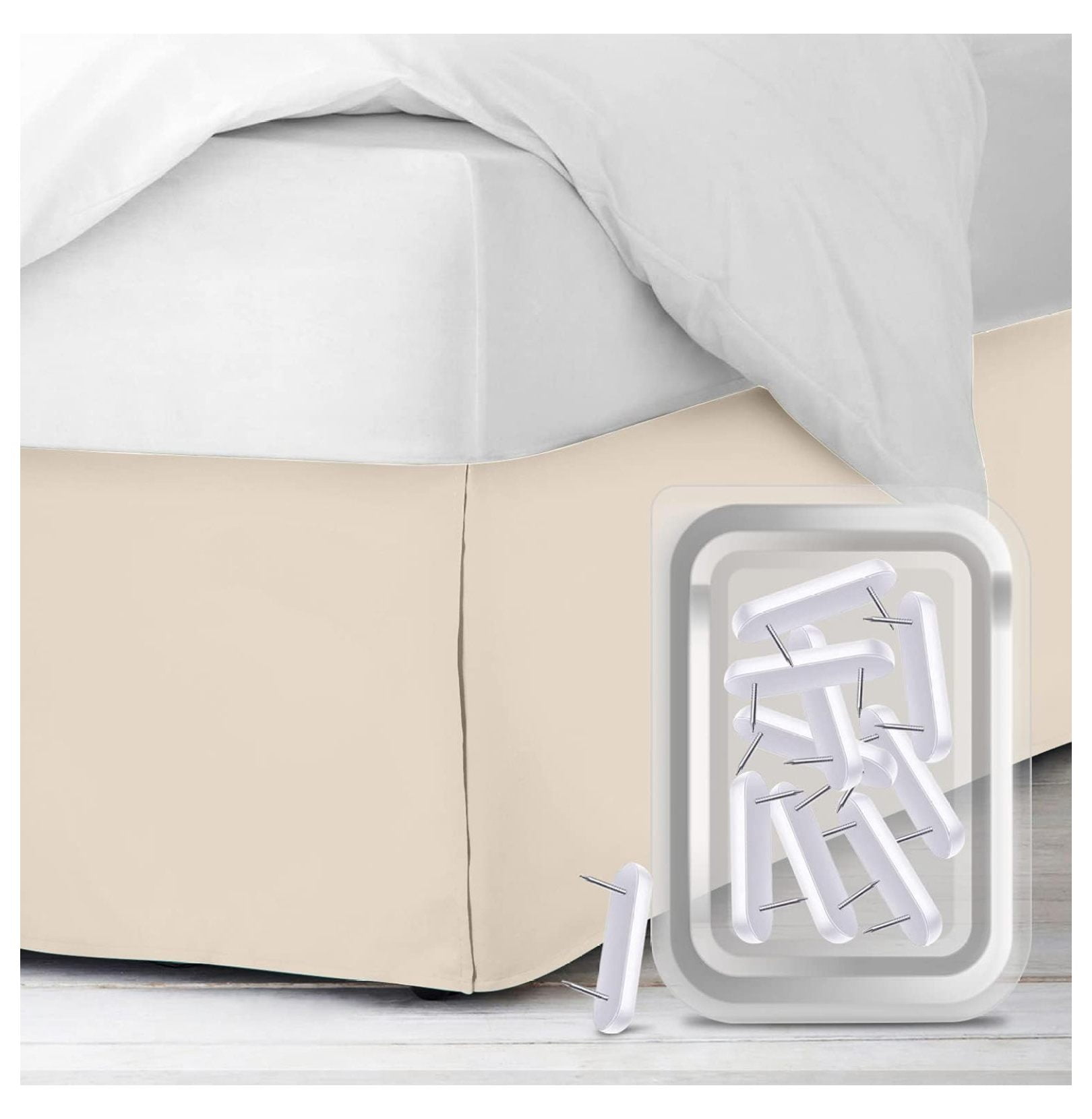 Bed Skirts Queen Queen Bed Skirt with 8 Pins Dust Ruffles for Queen