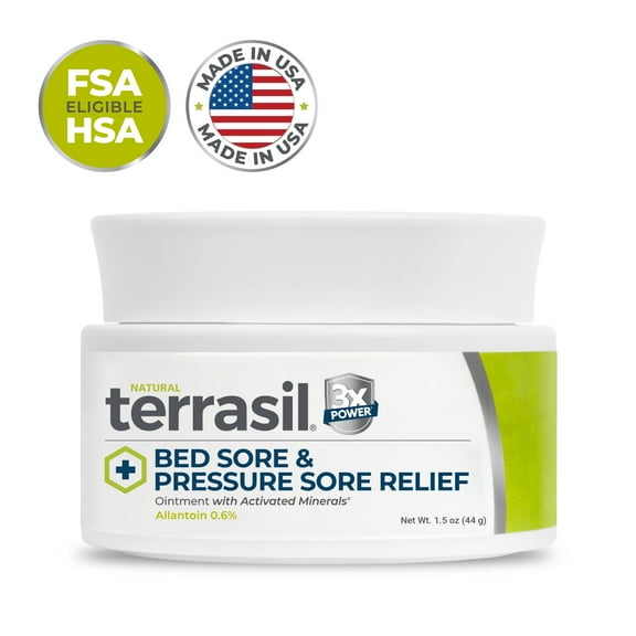 Terrasil Bed Sores Cream for Natural Treatment of Bed Sores & Pressure Sores - 1.5oz Jar