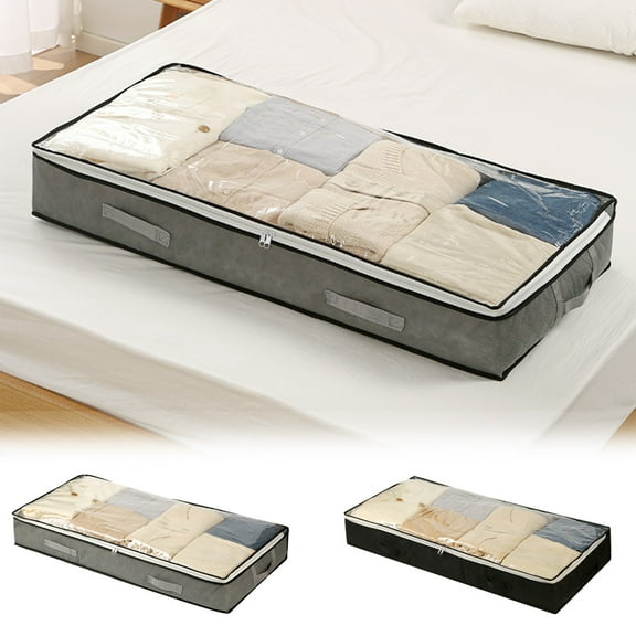 Under Bed Storage Bag Large Capacity Container with Reinforced Handles Foldable Non-Woven Storage Box for Blankets Pillows Seasonal Clothes and Bedding Organization for Home Bedroom and Topliu