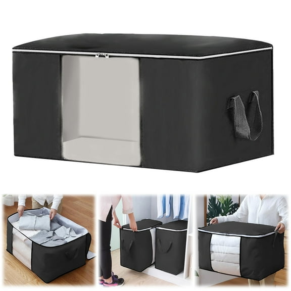 Under Bed Storage Bags - Large Capacity Non-Woven Fabric Containers, Reinforced Handles & Stackable Design, Dustproof/Waterproof Clothes/Quilt Organizer (As Picture)