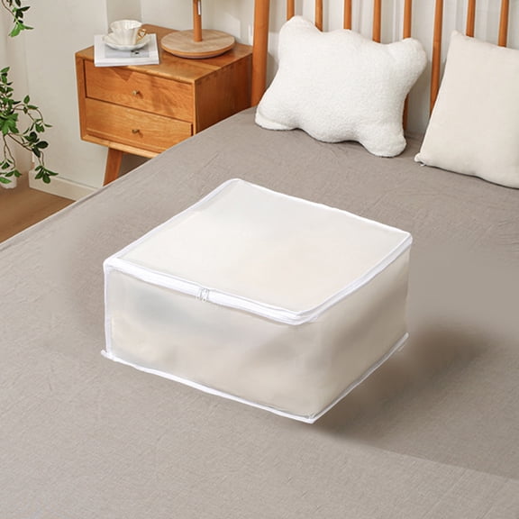Under Bed Storage Box – Clear EVA Plastic, Folding & Stackable Moistureproof Storage Bin with Zipper – Large Capacity Odorless Translucent Organizer for Blankets, Pillows, Coats