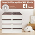thumbnail image 1 of Under Bed Storage Container W/Wheels, Foldable Underbed Storage Boxes, Under the Bed Storage Bins for Clothes, Plastic Stackable Underbed Storage Bins W/Lids for Bedroom Closet, 4 Pack White, 1 of 10