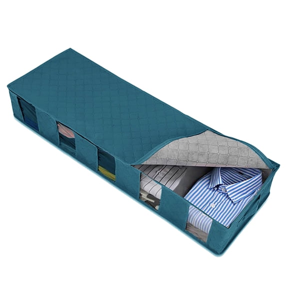 Under Bed Storage Containers Clothes Storage Bag Shoe Organizer Under Bed 38.2x13x5.9 Inch Large Clothing Classification Under Bed Storage Box 1Pcs Blue Clothes Storage Bag