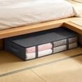 Under Bed Storage Containers Foldable Clothes Storage Bags with Clear ...